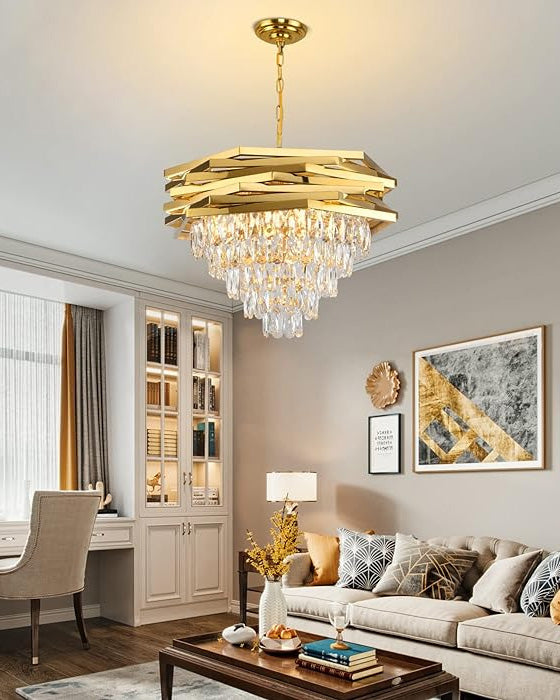 Luxe Crystal Gold Chandelier