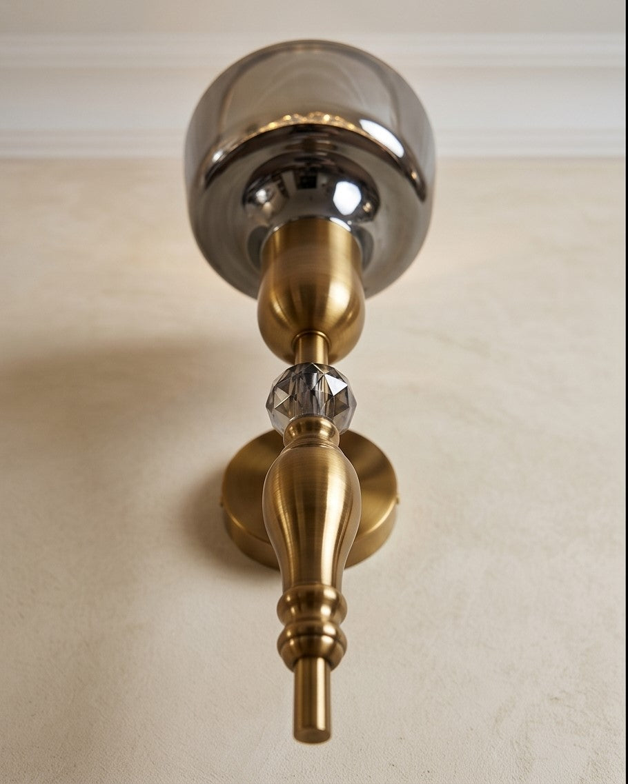 Éclaire Luxe Glass Wall Sconce - Smoky 