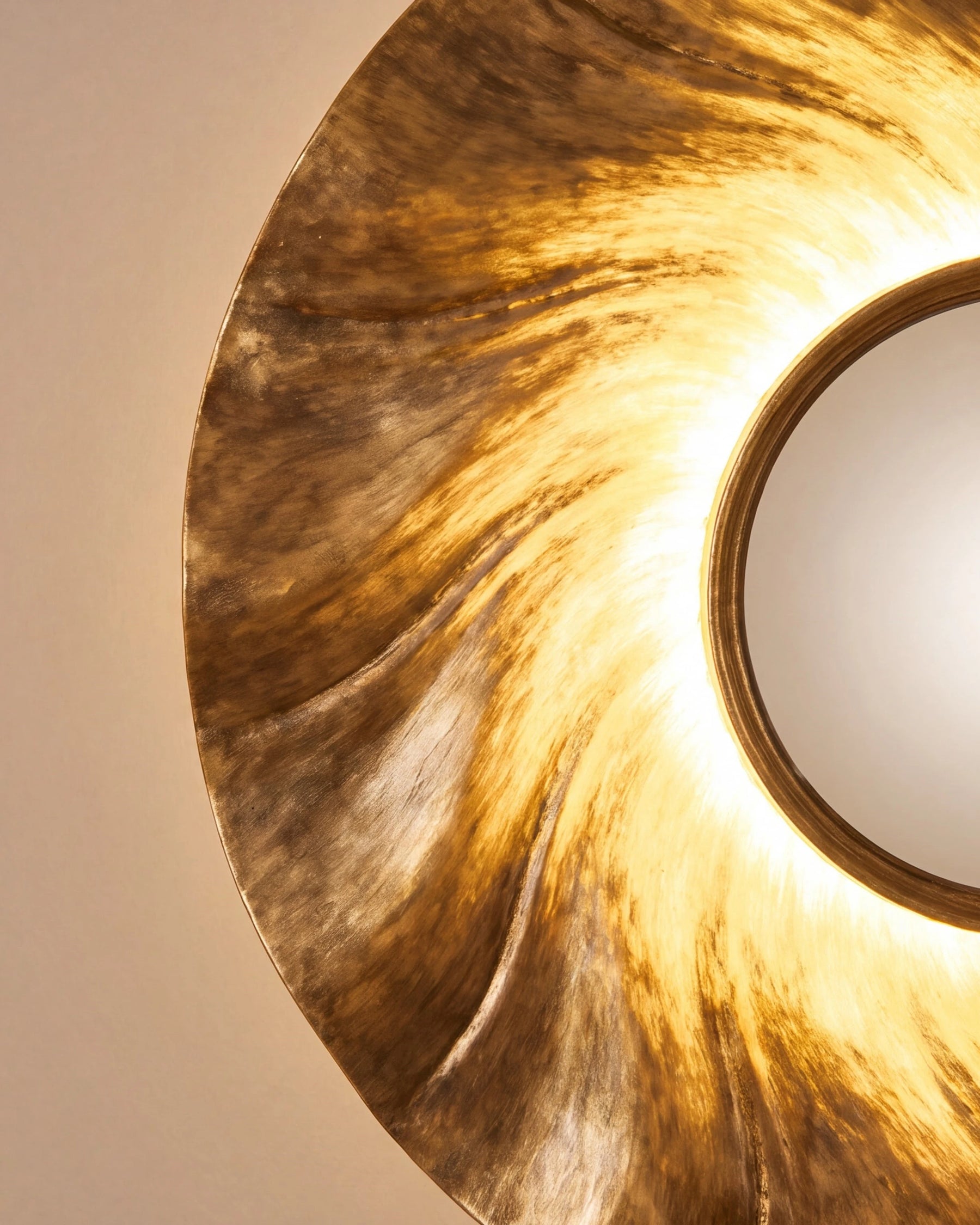 Sunburst Illuminated Mirror Wall Light - Yellow 