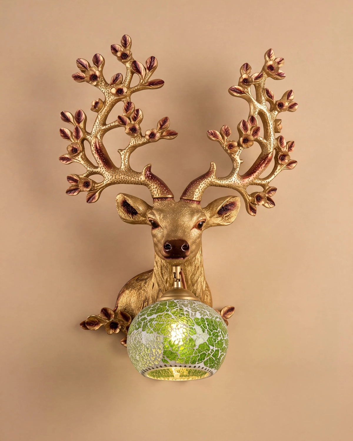 Golden Forest Stag Wall Light