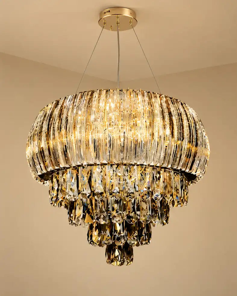 Golden Aurora Crystal Chandelier - Smoke