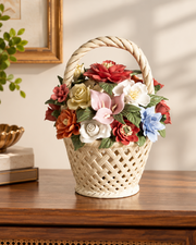 Tivoli Latticed Flower Basket Tabletop Decor