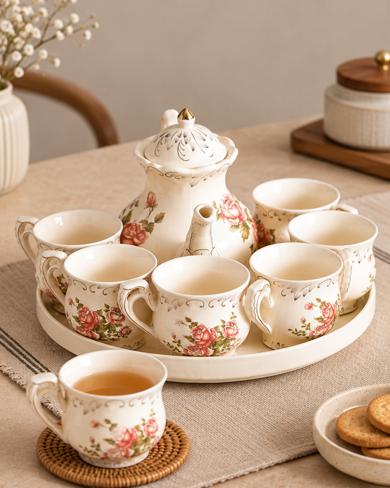 Royal Rose Heritage - 8 Piece Tea Set