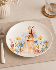 Spring Bunny Floral Dinner Plate