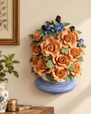Sunburst Wall Mount Flower Basket With Tabletop Decor