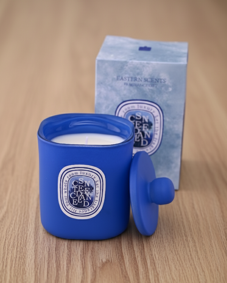 Velour Flame Aroma Candle - Blue 