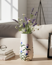 Lavender Bloom Hand-Painted Flower Vase