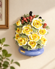 Sunburst Wall Mount Flower Basket With Tabletop Decor