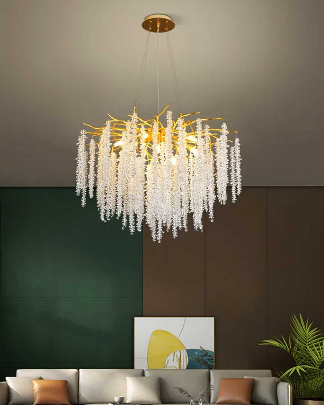 Linear Crystal Tree Brunch Chandelier - The Decor Kart 