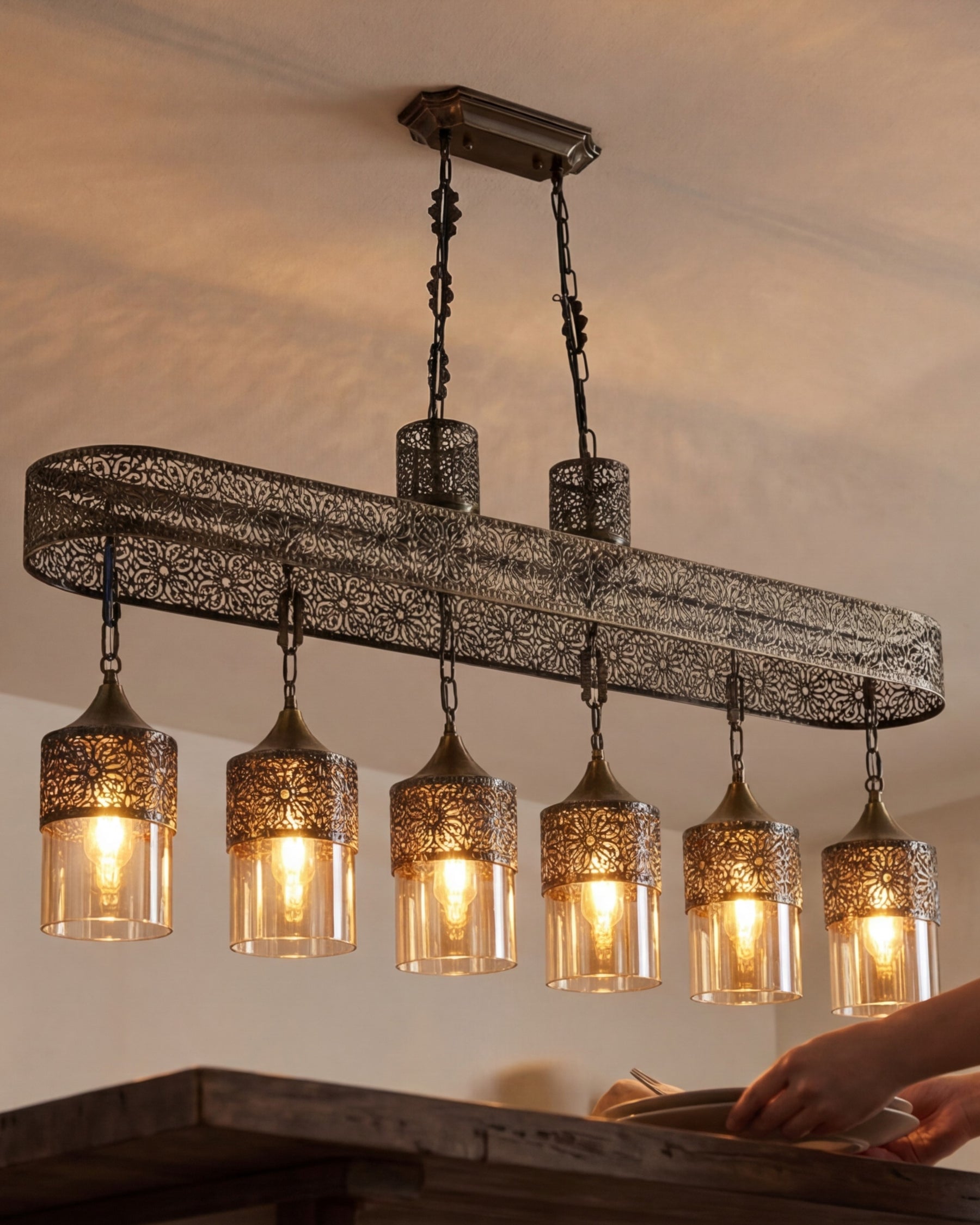 Grand Filigree Linear Chandelier 