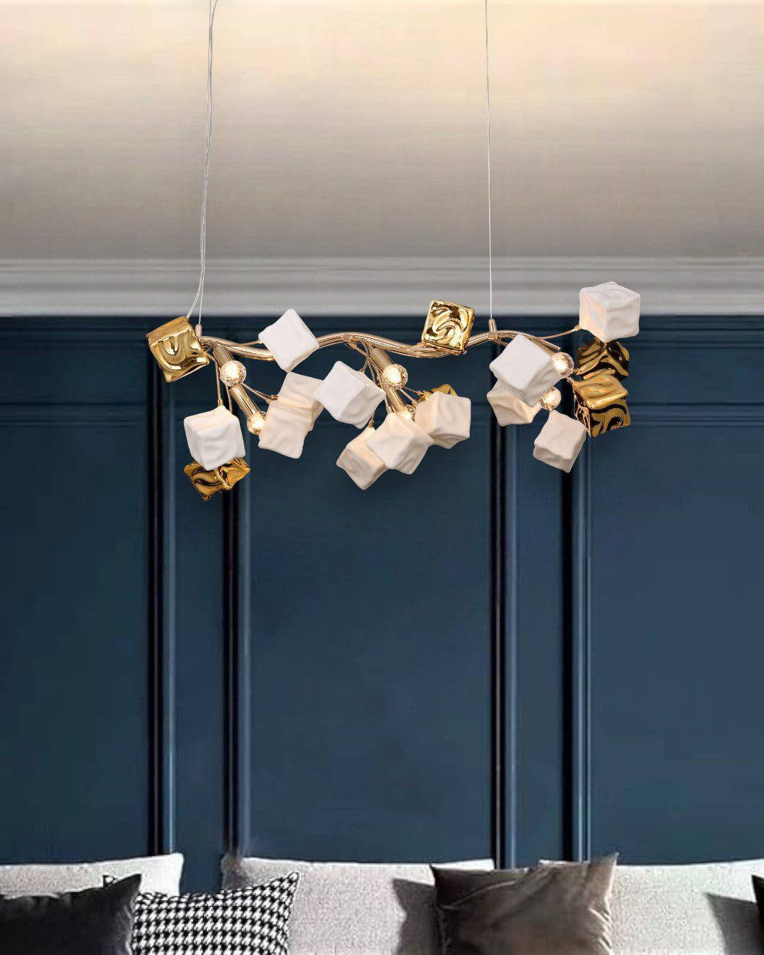 Cube Shaped Linear Chandelier 