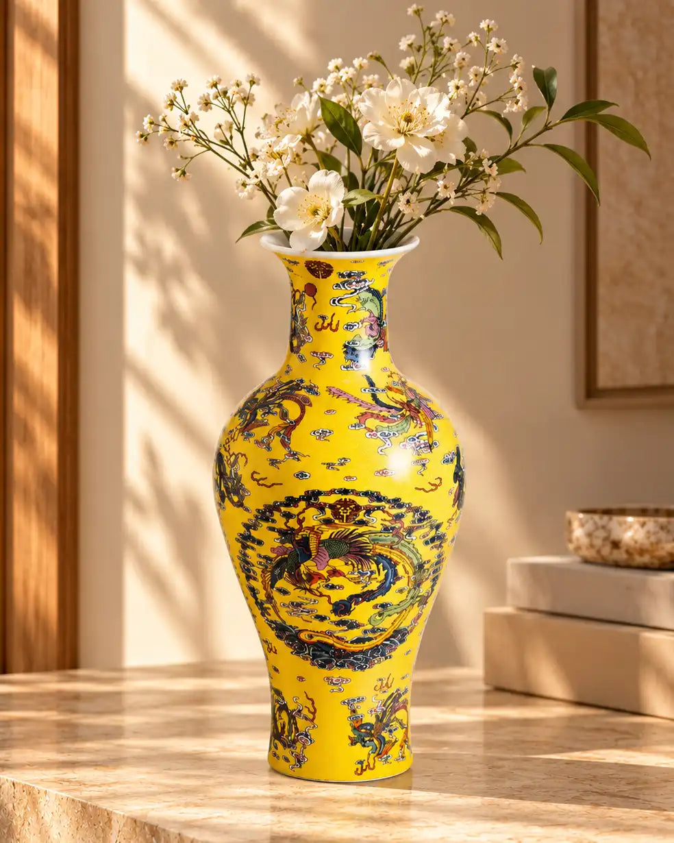 Dragon & Phoenix Ornamental Vase
