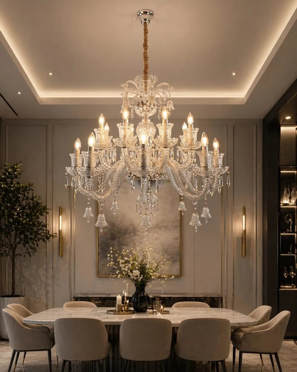 Baroque Inspired Cascade Chandelier - 16 Lights 