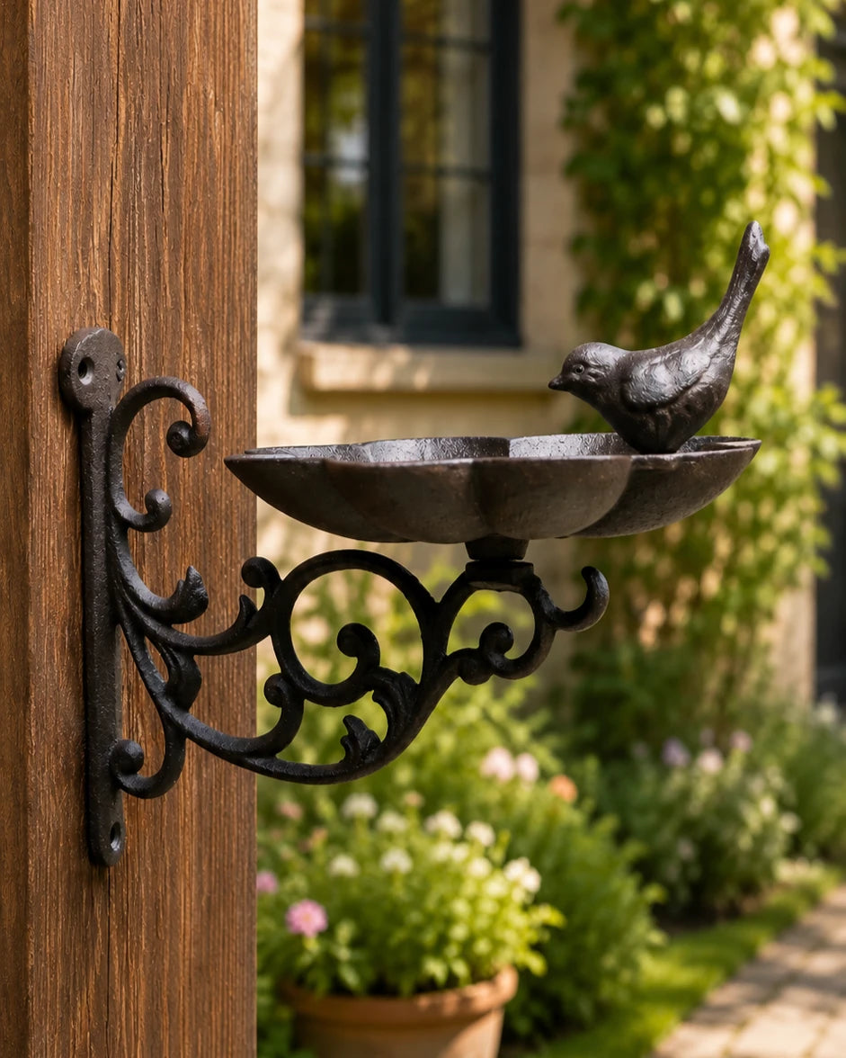 Cast Iron Wall Bird Bath 