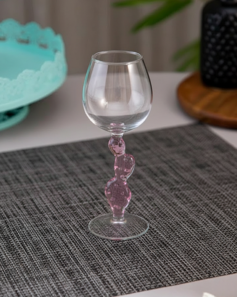 Blush Twist Stem Wine Glass 
