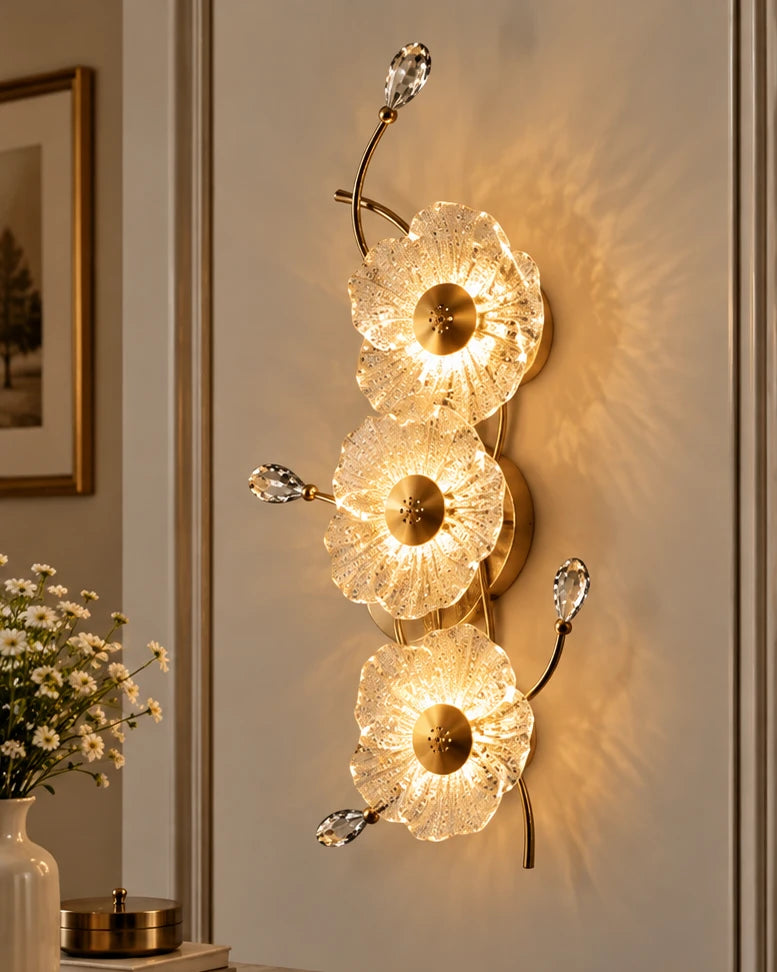 Triple Blossom Elegance Wall Light