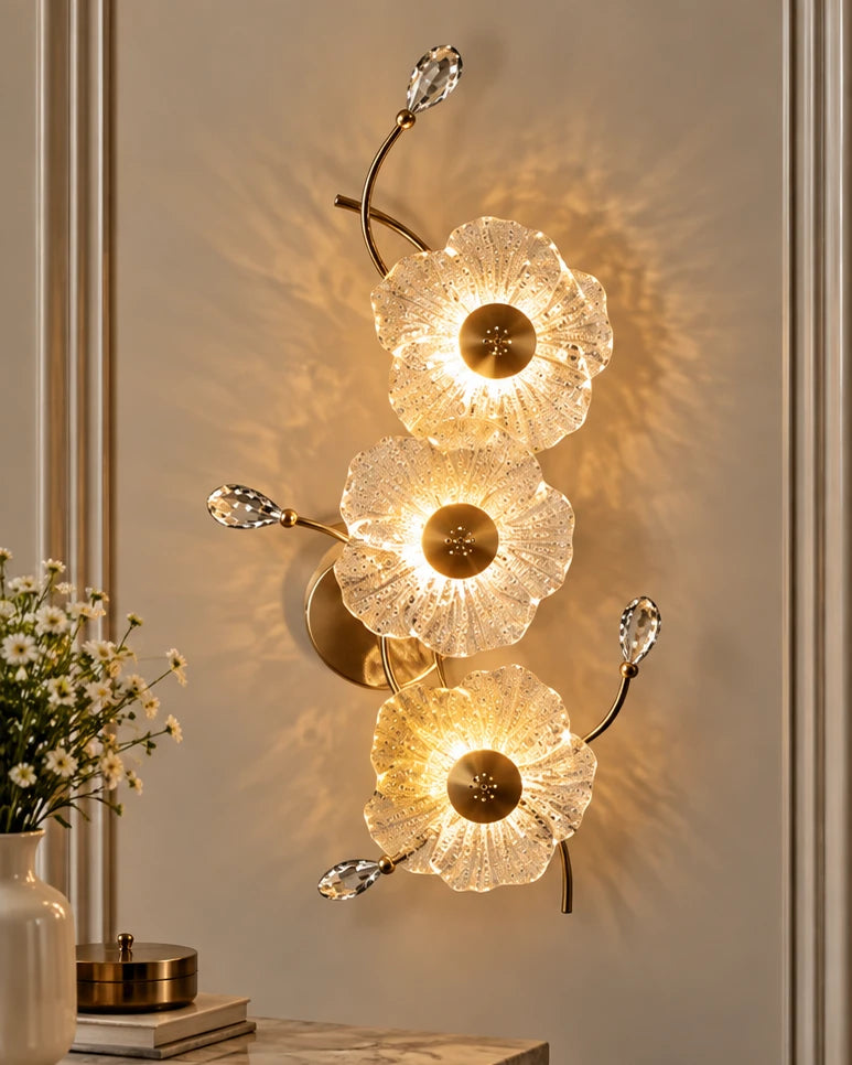 Triple Blossom Elegance Wall Light