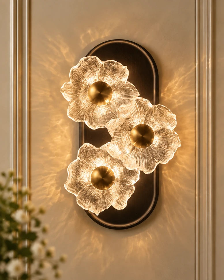 Triple Bloom Floral Wall Sconce