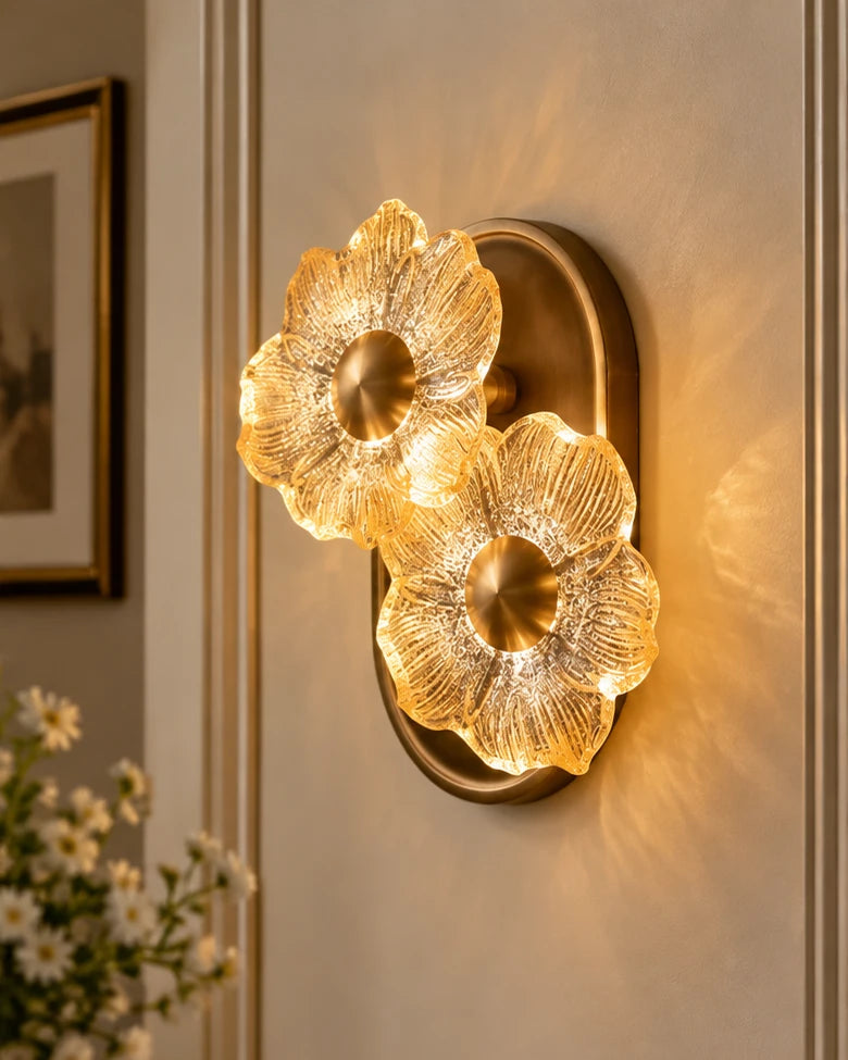 Double Bloom Floral Wall Sconce