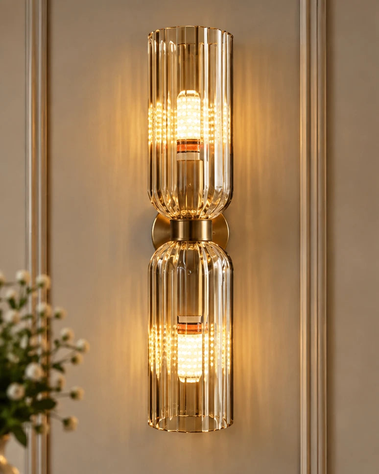 Twin Luxe Cylinder Wall Sconce - Amber