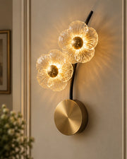 Floral Bloom Double Wall Light - Amber
