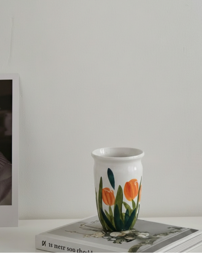 Tulip Bloom Ceramic Vase 