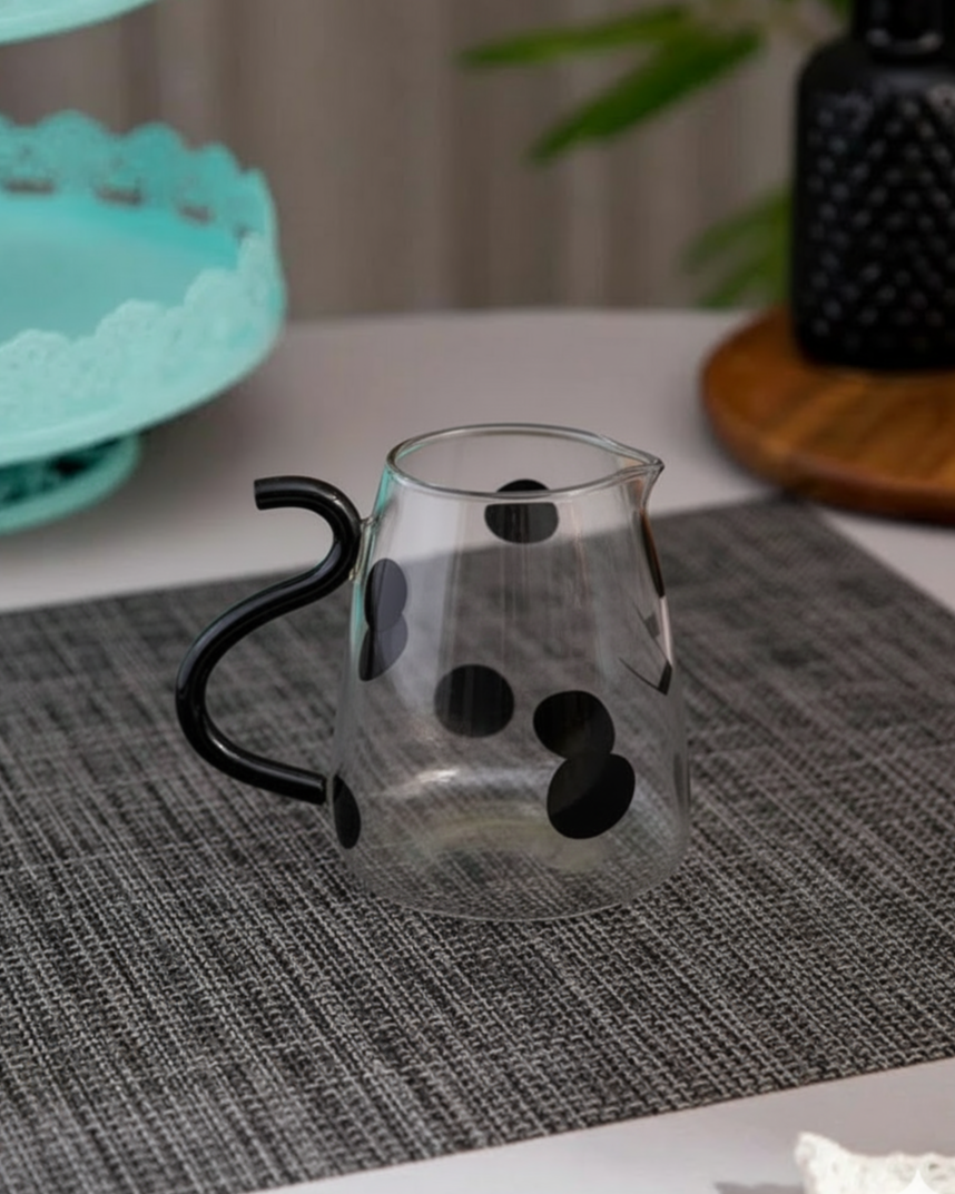 Cow Pattern Glass Carafe & Cup Set 