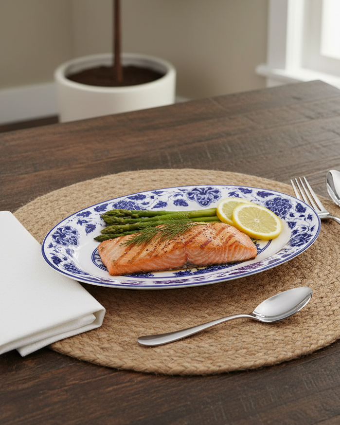 Blue & White Willow Bone China Platter 