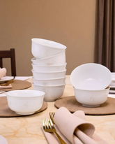 Ivory Bloom Ceramic Katori 