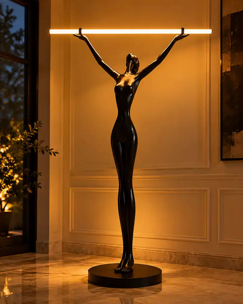 Elegant Sculptural Goddess Contemporary LED Floor Lamp