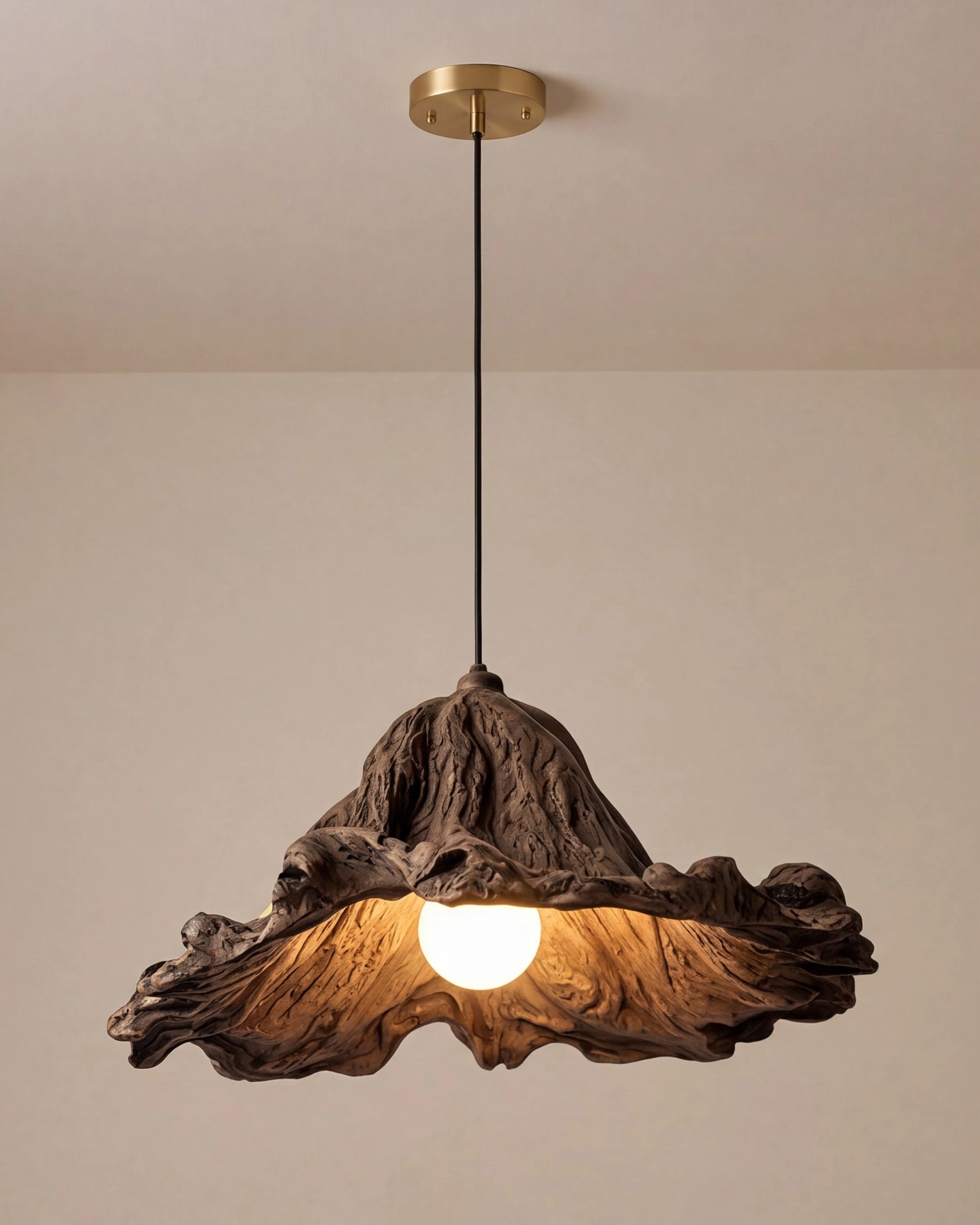 Rustic Tree Bark Pendant Light 