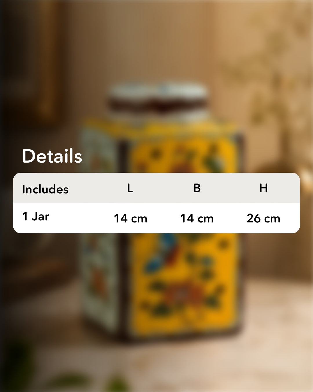 Golden Meadow Butterfly Decorative Jar - 26 cm 