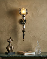 Auréve Crystal Brass Wall Sconce - Smoky 
