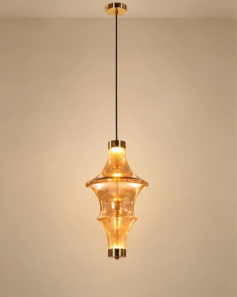 Veyra Amber Glass Pendant Light