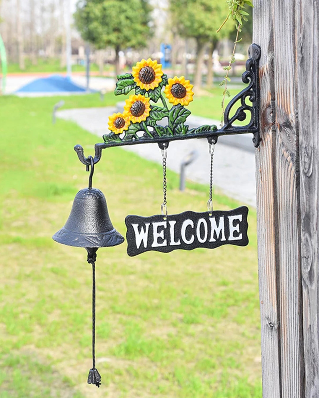 Welcome - Cast Iron Wall Mounted Bell 