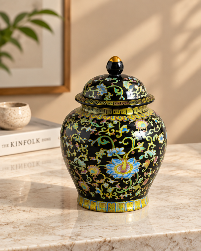 Midnight Lotus Heritage Kitchen Canister