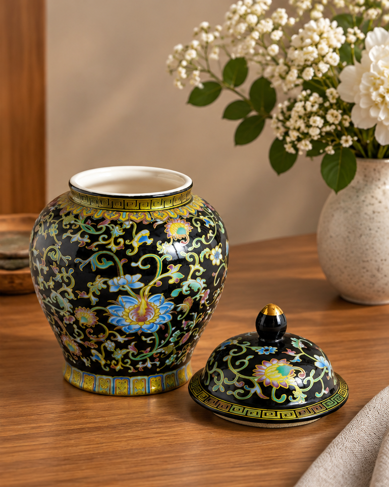 Midnight Lotus Heritage Kitchen Canister