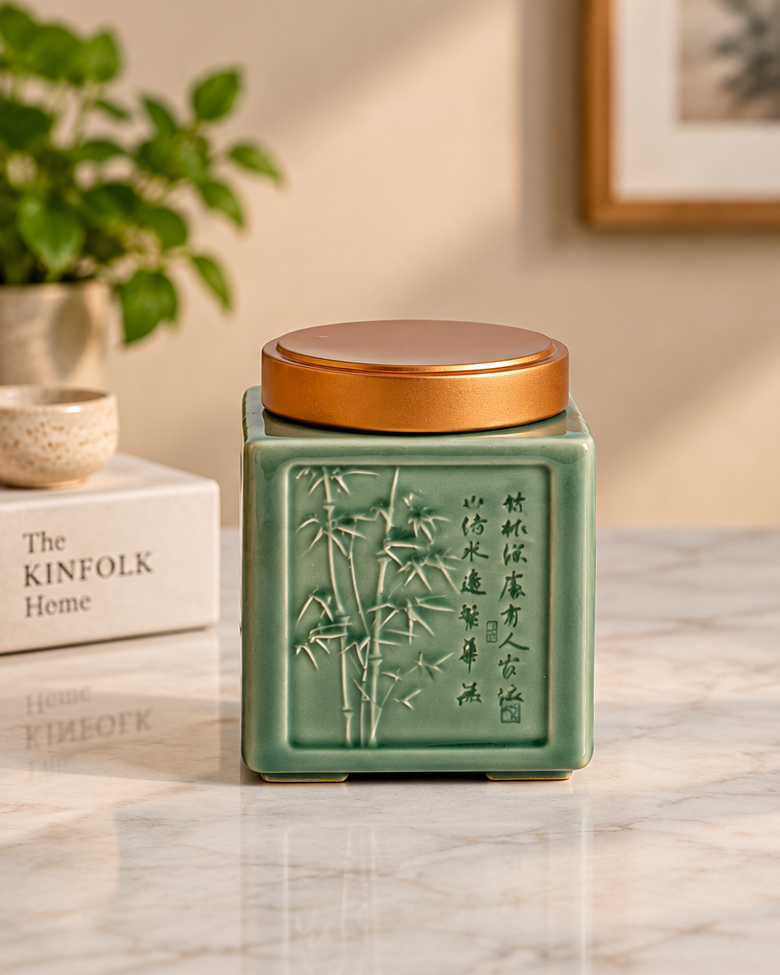 Heritage Bamboo Celadon Kitchen Canister