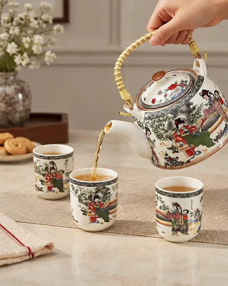Oriental Heritage Lady - 7 Pieces Tea Set