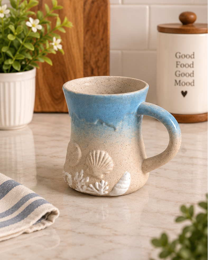 Seaside Echoes Shell & Coral Ceramic Mug