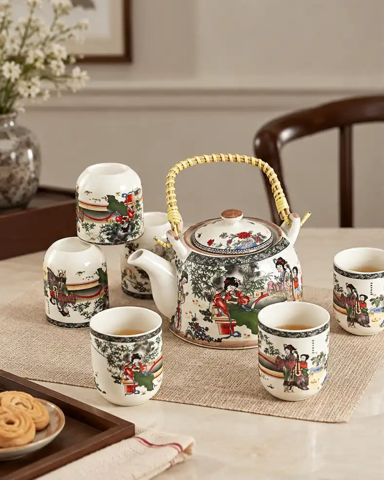 Oriental Heritage Lady - 7 Pieces Tea Set