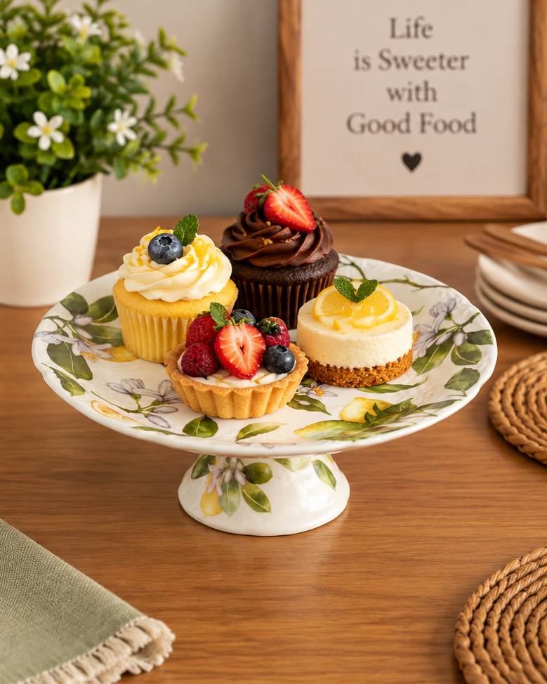 Citrus Lemon Heritage Cake Stand - Small