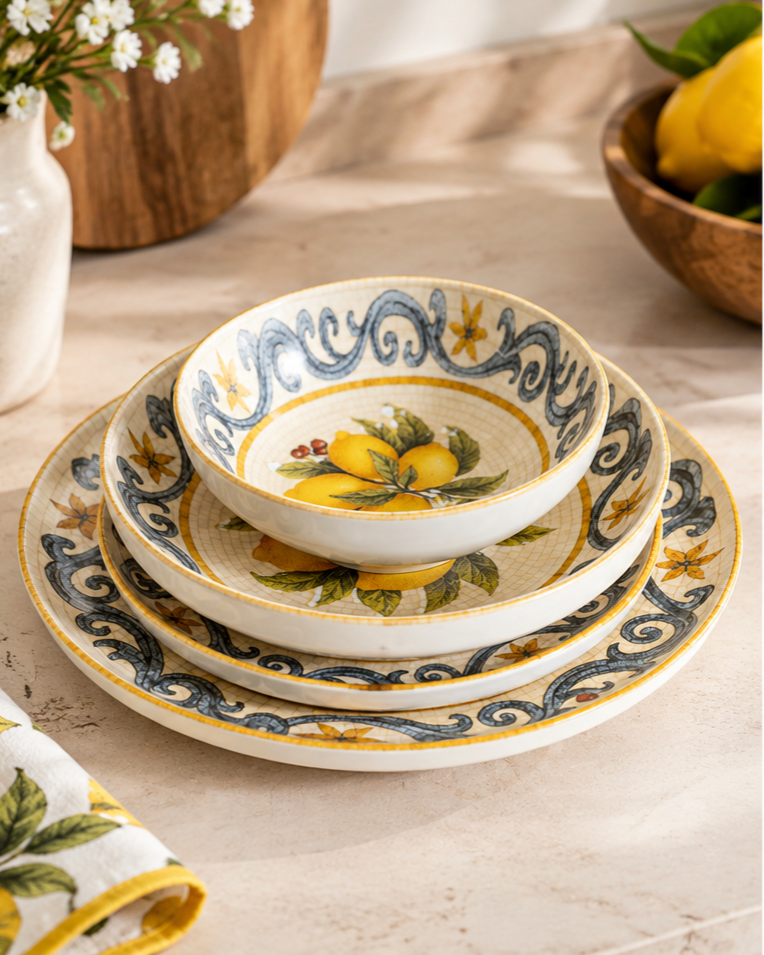 Citrus Lemon Heritage - 24 Pieces Dinner Set