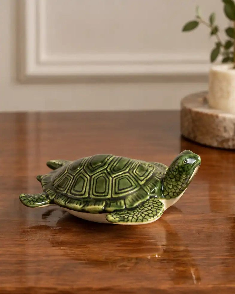 Decorative Turtle Figurine - Green