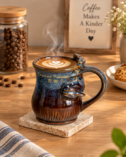 Azure Depths Dolphin & Starfish Ceramic Mug