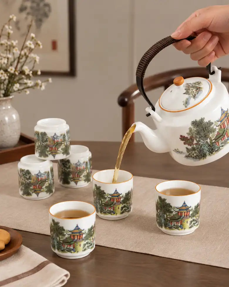 Oriental Garden - 7 Pieces Tea Set