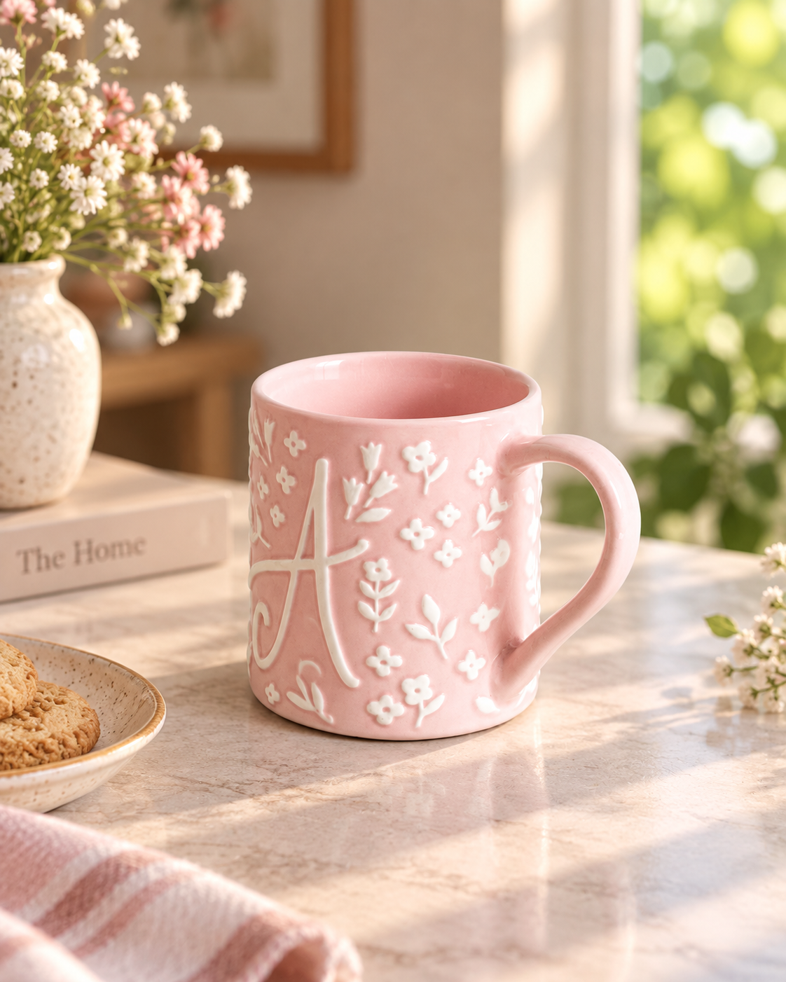 Whispering Petals Monogram Mug