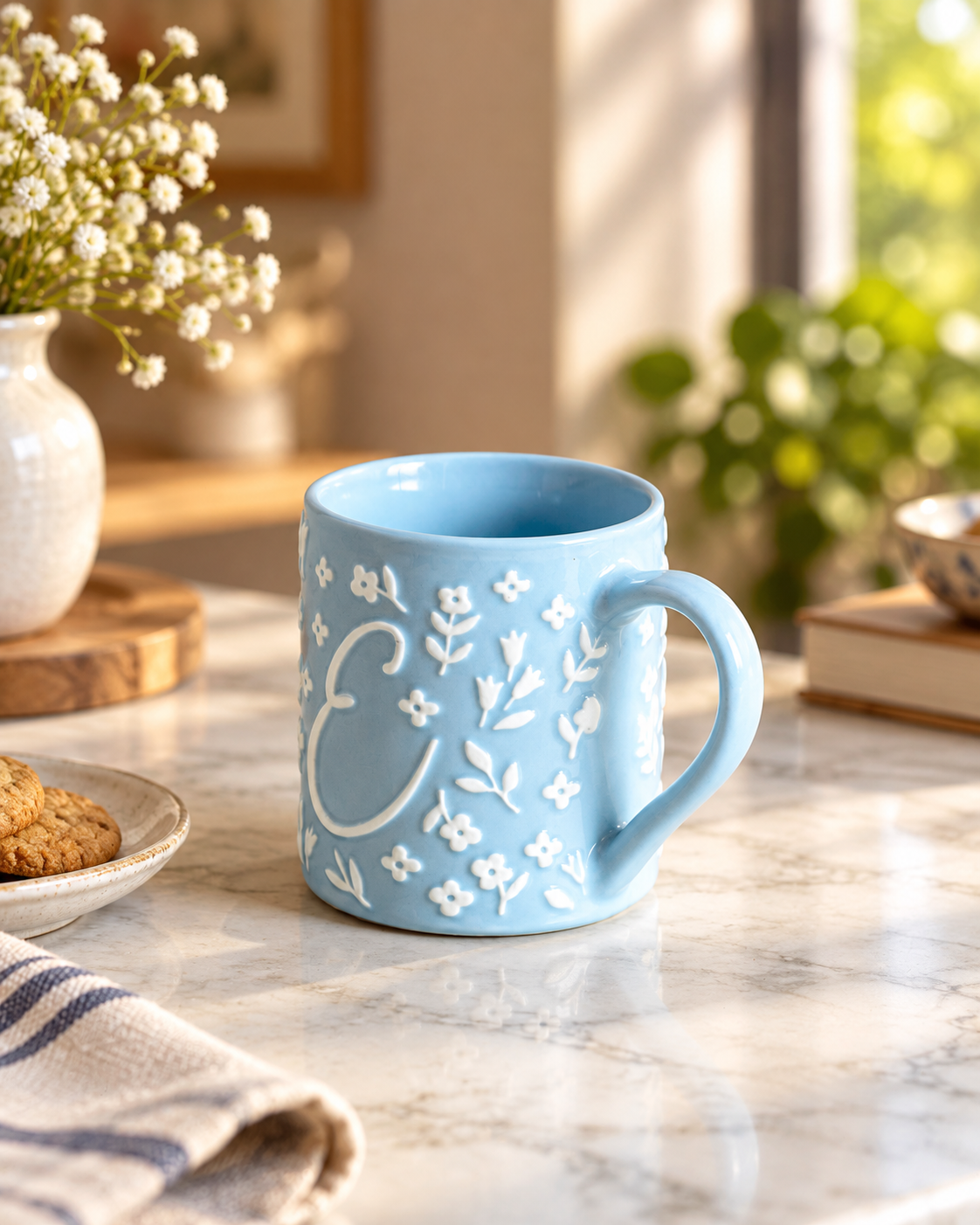 Celestial Bloom Monogram Mug
