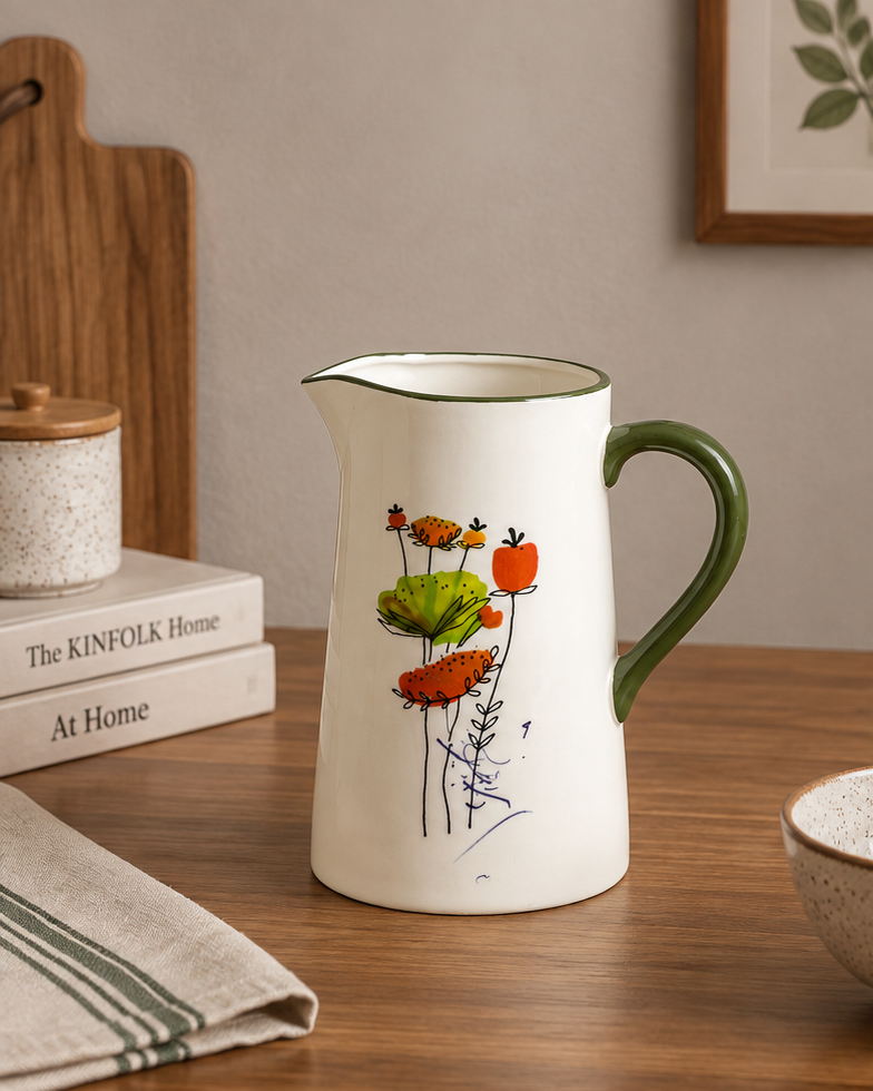 The Meadow Sketch Ceramic Pitcher Vase