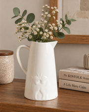 The Alabaster Stag Embossed Pitcher Vase